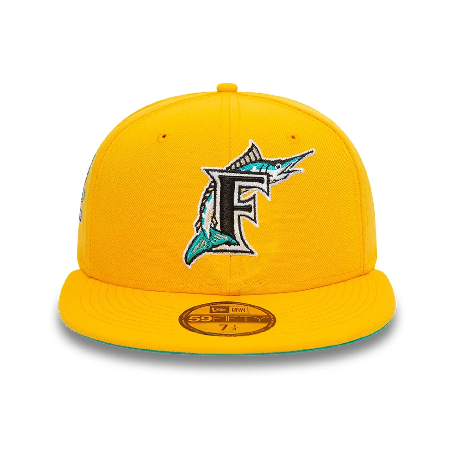 This is a Miami Marlins Cooperstown Yellow 59FIFTY Fitted Cap 3