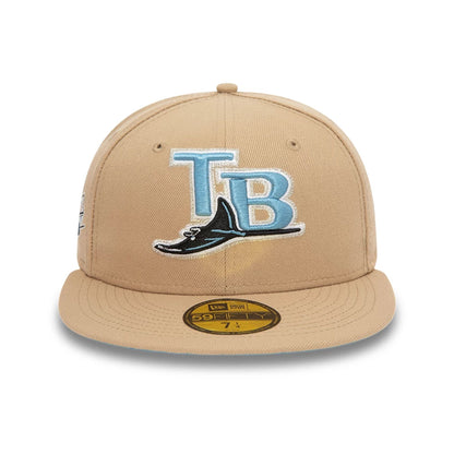 This is a Tampa Bay Rays MLB Blues Beige 59FIFTY Fitted Cap 6