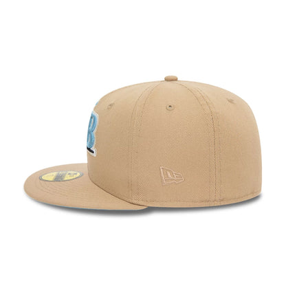 This is a Tampa Bay Rays MLB Blues Beige 59FIFTY Fitted Cap 3