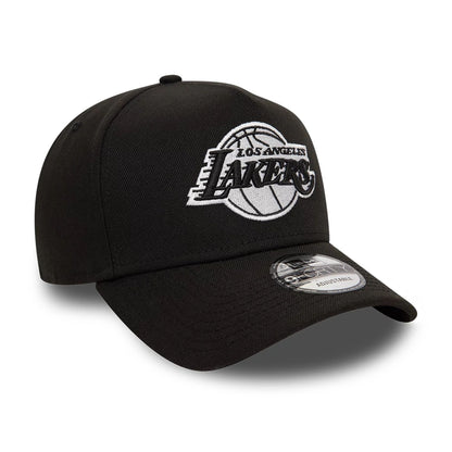 This is a LA Lakers Black White Black 9FORTY A-Frame Cap 4