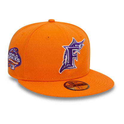 This is a Miami Marlins World Series Orange 59FIFTY Fitted Cap 1