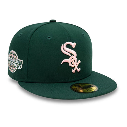 This is a Chicago White Sox Cooperstown World Series Dark Green 59FIFTY Fitted Cap 1