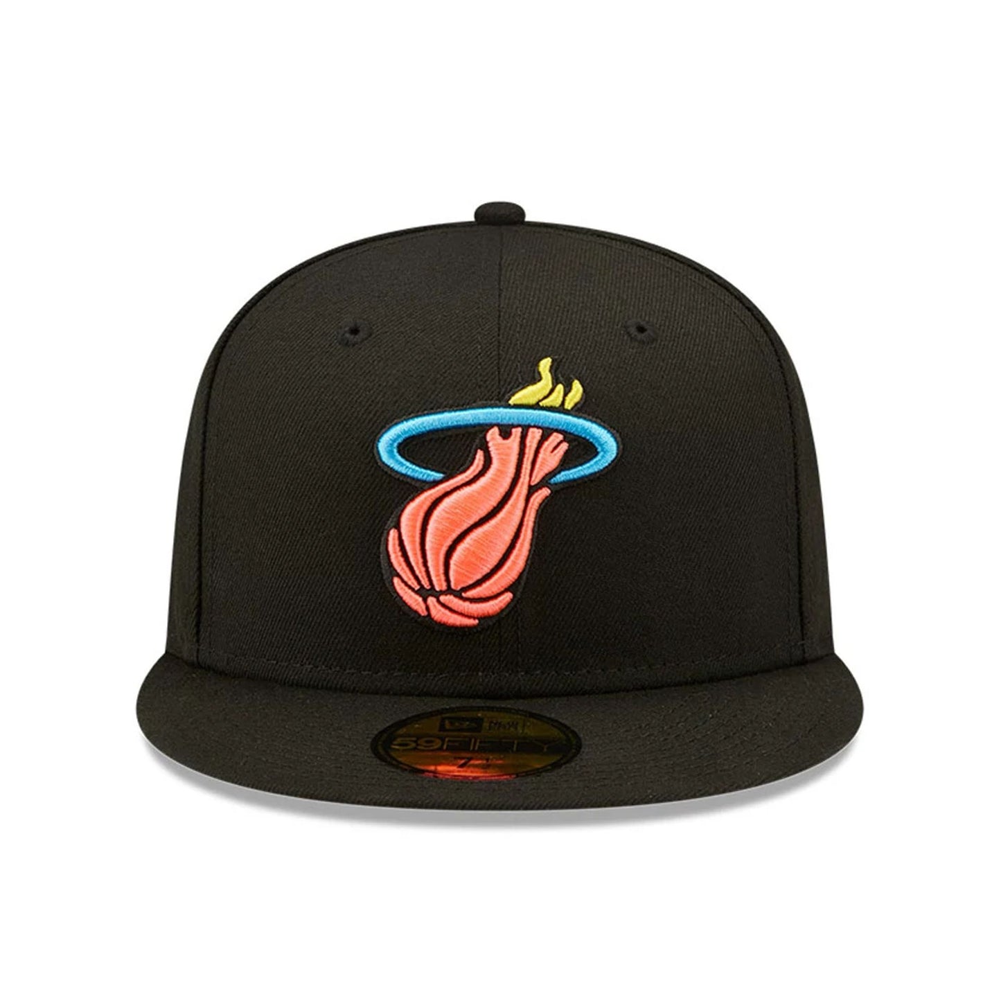 This is a Miami Heat Neon Black 59FIFTY Fitted Cap 3