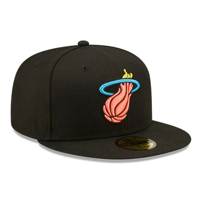 This is a Miami Heat Neon Black 59FIFTY Fitted Cap 4