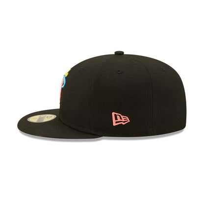 This is a Miami Heat Neon Black 59FIFTY Fitted Cap 5