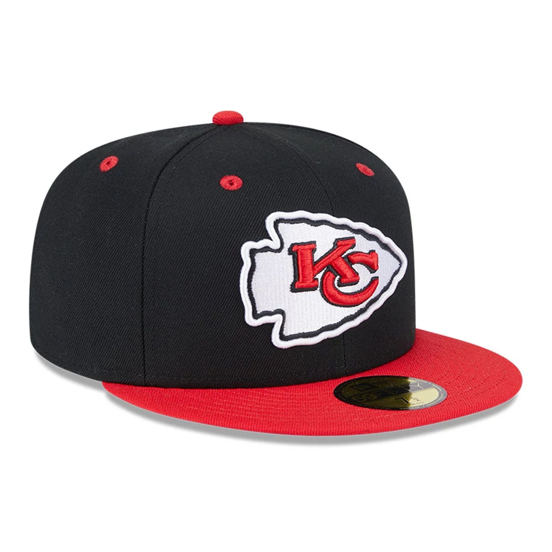 This is a Kansas City Chiefs NFL Codename Chiefs Black and Red 59FIFTY Fitted Cap 1