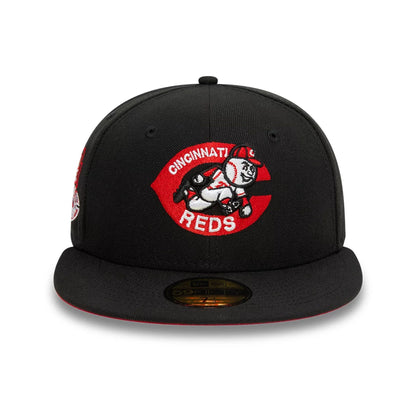 This is a Cincinnati Reds MLB Batter Up Black 59FIFTY Fitted Cap 6