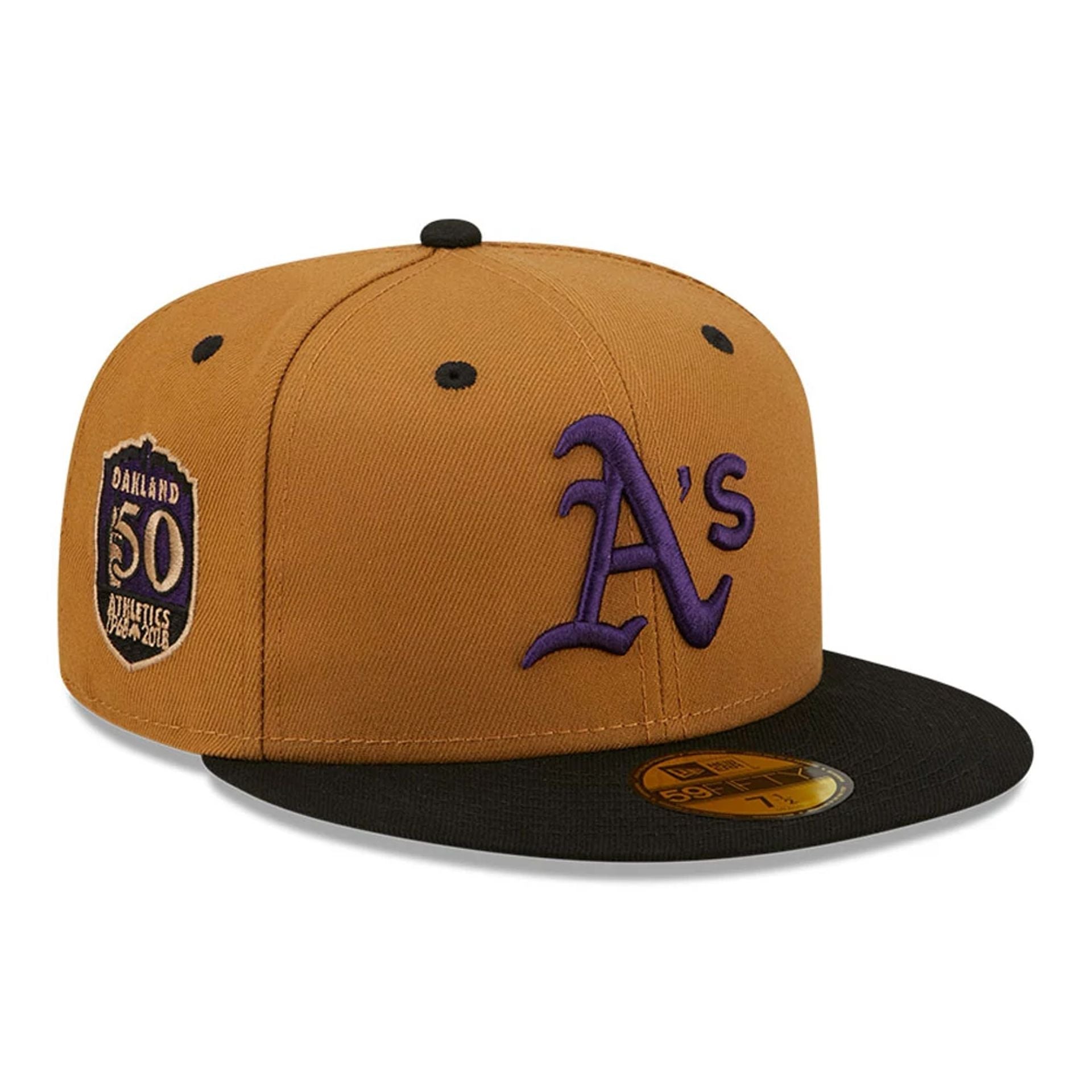 This is a Oakland Athletics Purple Wheat 59FIFTY Fitted Cap 1