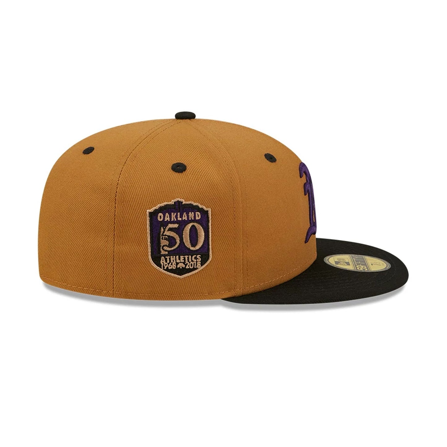 This is a Oakland Athletics Purple Wheat 59FIFTY Fitted Cap 7