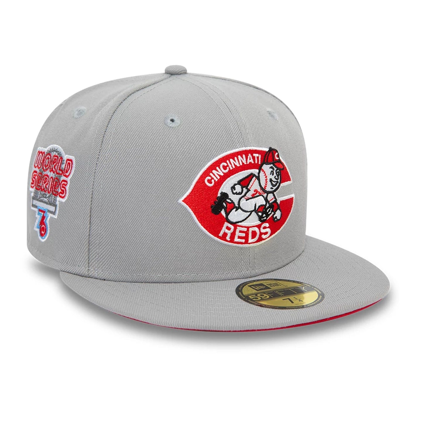 This is a Cincinnati Reds MLB World Series Grey 59FIFTY Fitted Cap 1