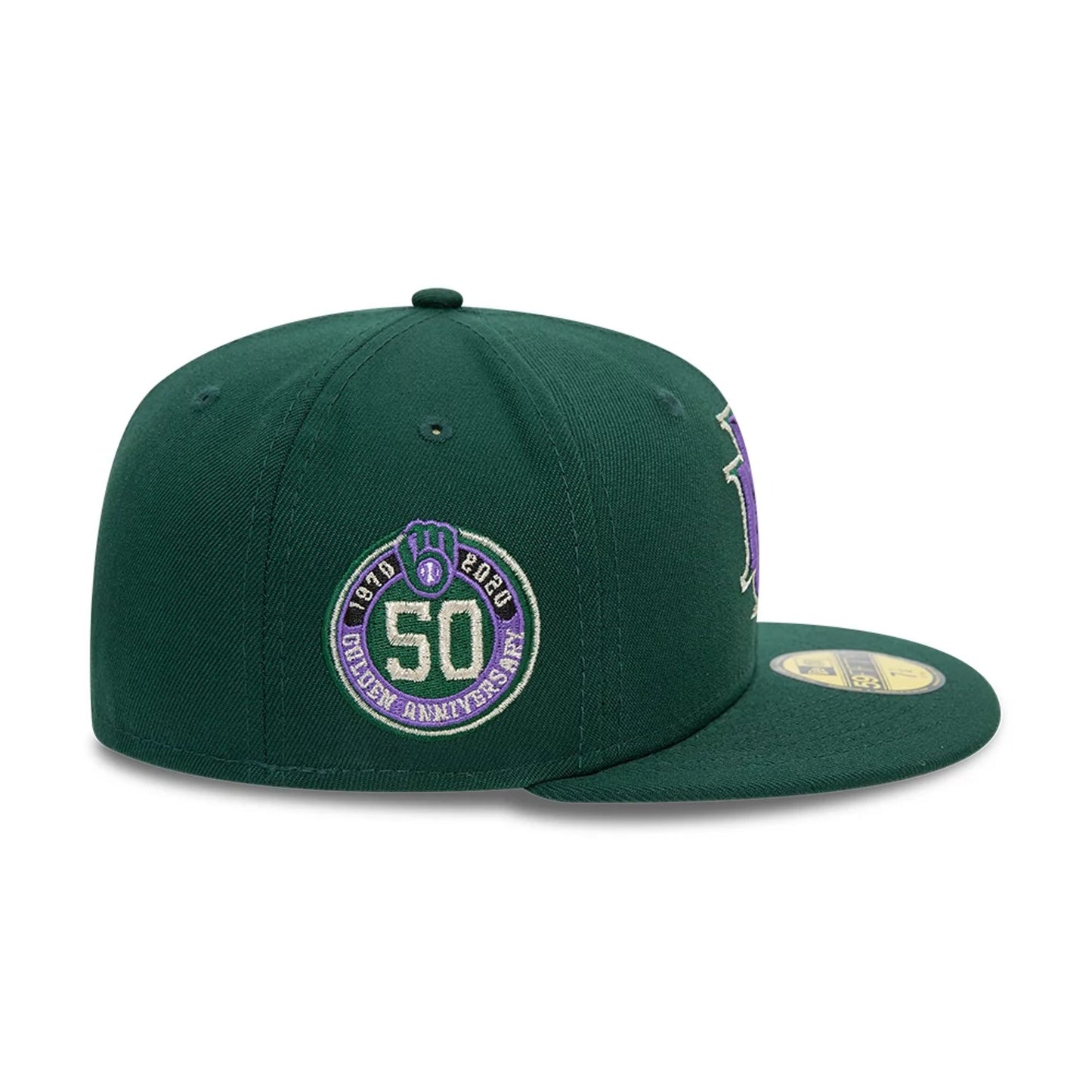 This is a Milwaukee Brewers MLB Off Season Dark Green 59FIFTY Fitted Cap 3