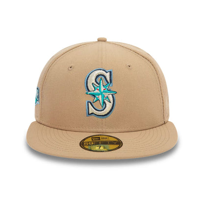 This is a Seattle Mariners MLB Blues Beige 59FIFTY Fitted Cap 7