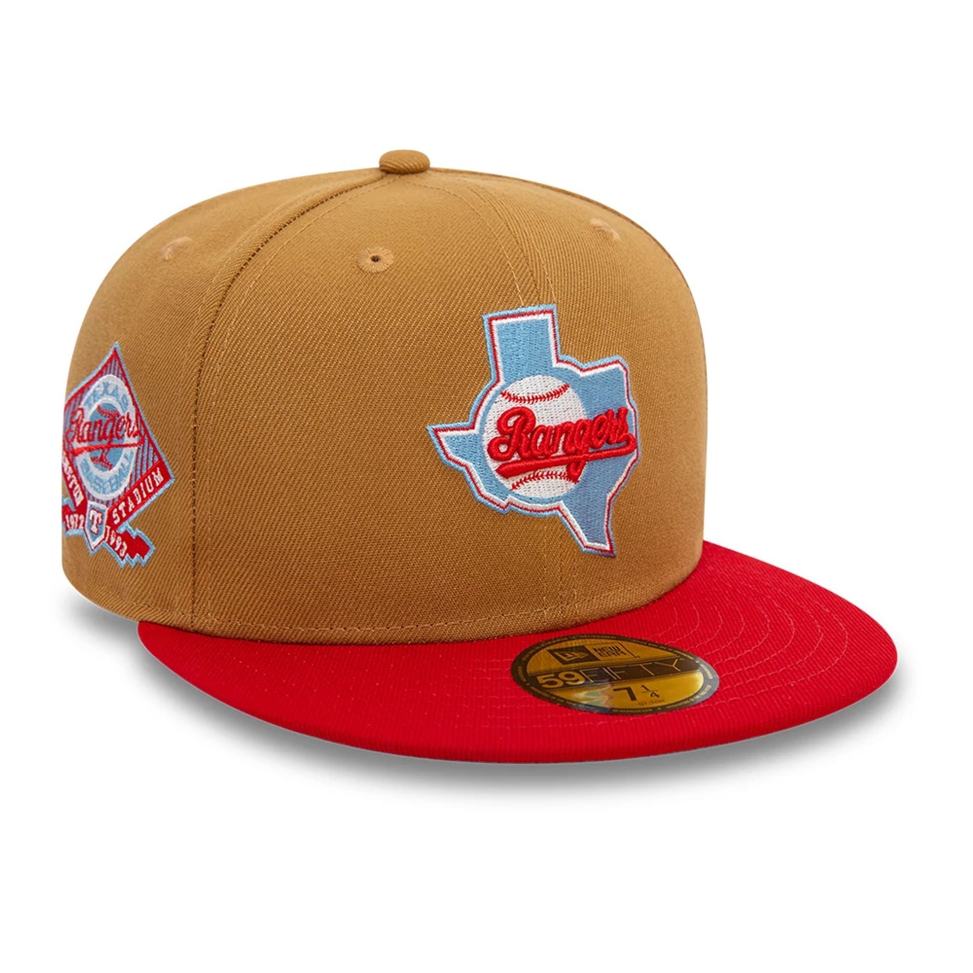 This is a Texas Rangers Cooperstown Beige 59FIFTY Fitted Cap 1