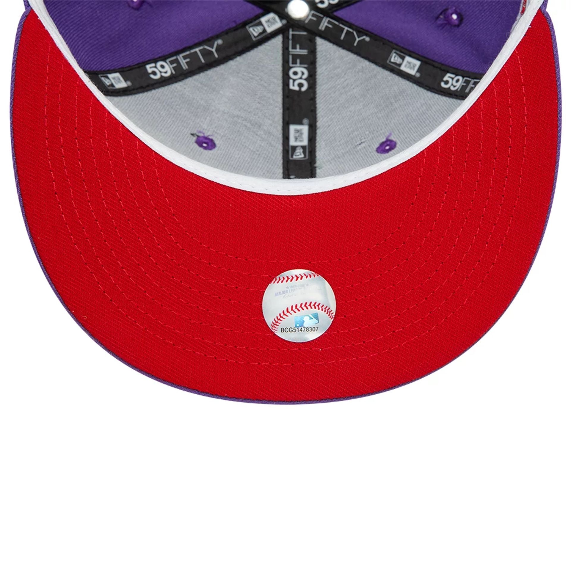 This is a Toronto Blue Jays MLB Sunshine Melody Purple 59FIFTY Fitted Cap 2