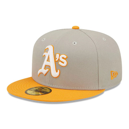 This is a Oakland Athletics Orange Soda Grey 59FIFTY Fitted Cap 4