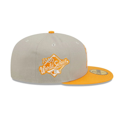 This is a Oakland Athletics Orange Soda Grey 59FIFTY Fitted Cap 7