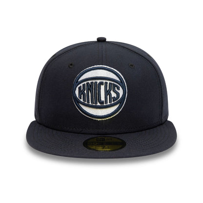 This is a New York Knicks NBA Letter Pack Navy 59FIFTY Fitted Cap 3