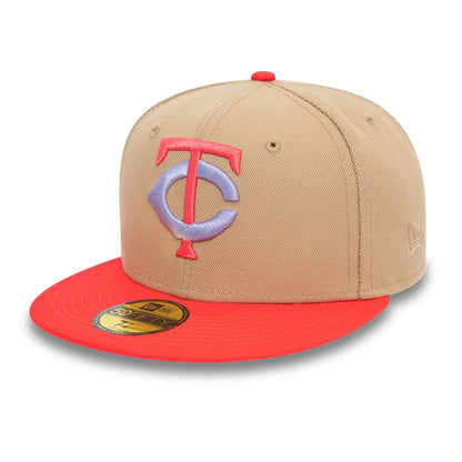 This is a Minnesota Twins All Star Game Beige 59FIFTY Fitted Cap 1