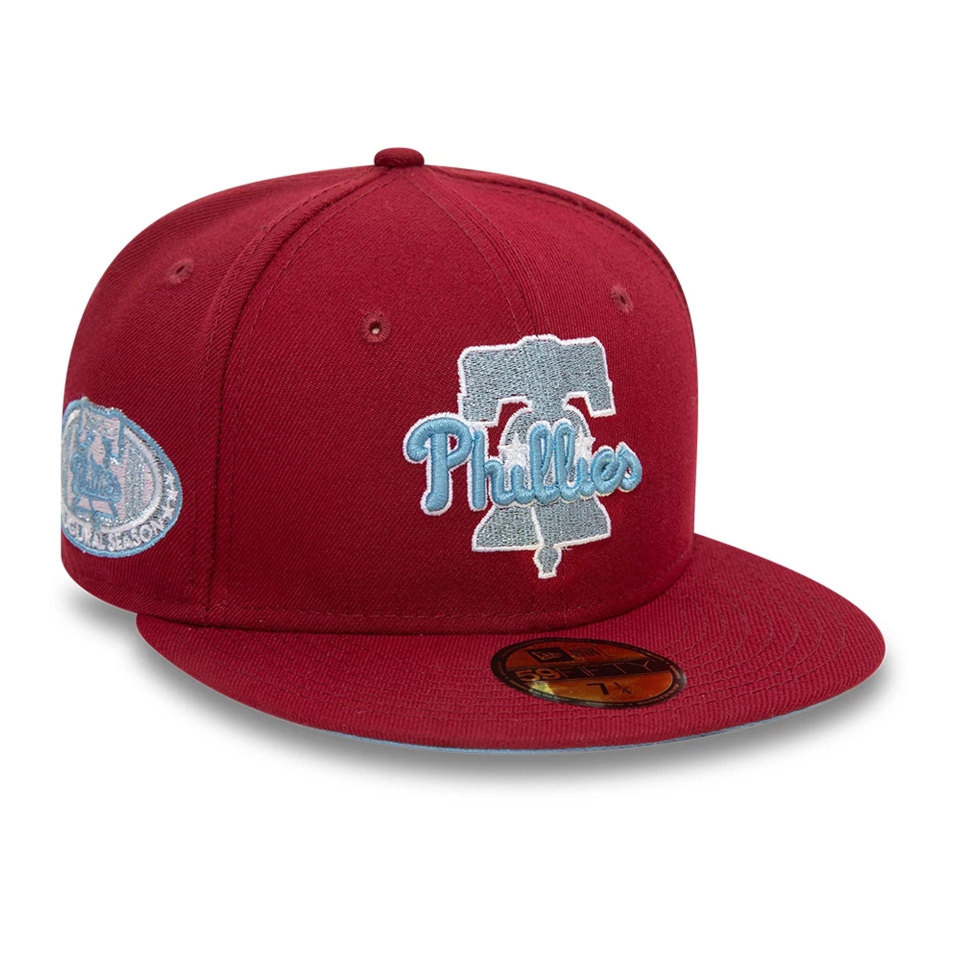 This is a Philadelphia Phillies Cooperstown Red 59FIFTY Fitted Cap 1