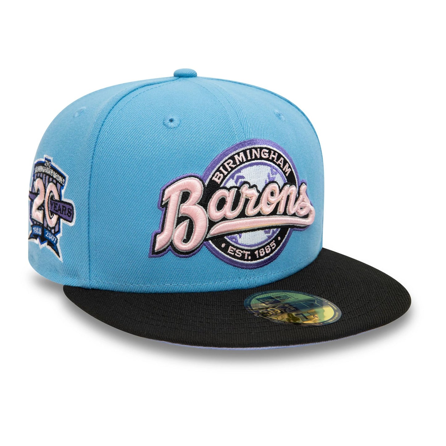 This is a Birmingham Barons MiLB Sky Blue 59FIFTY Fitted Cap 1