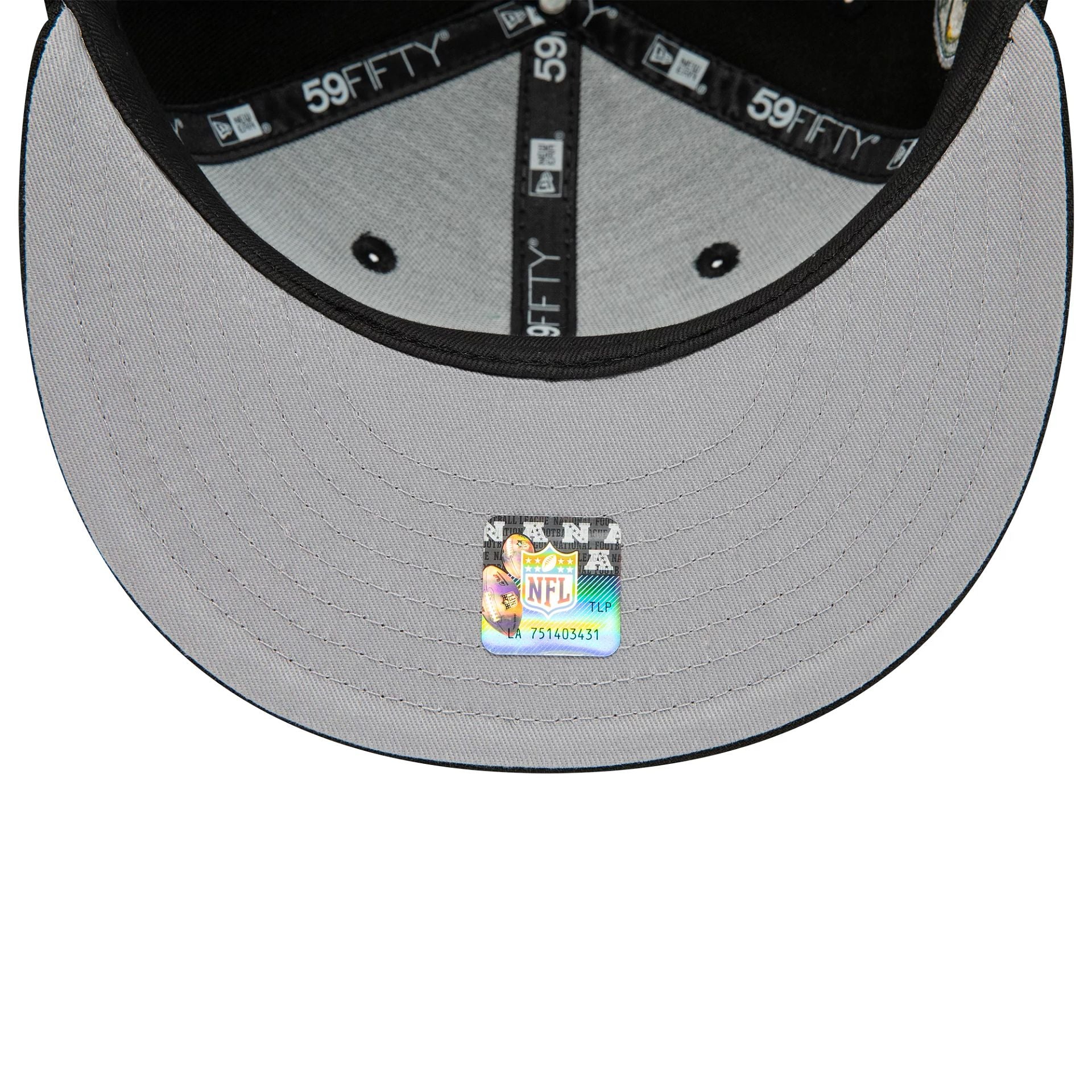 This is a Green Bay Packers NFL Teams Black 59FIFTY Cap 2