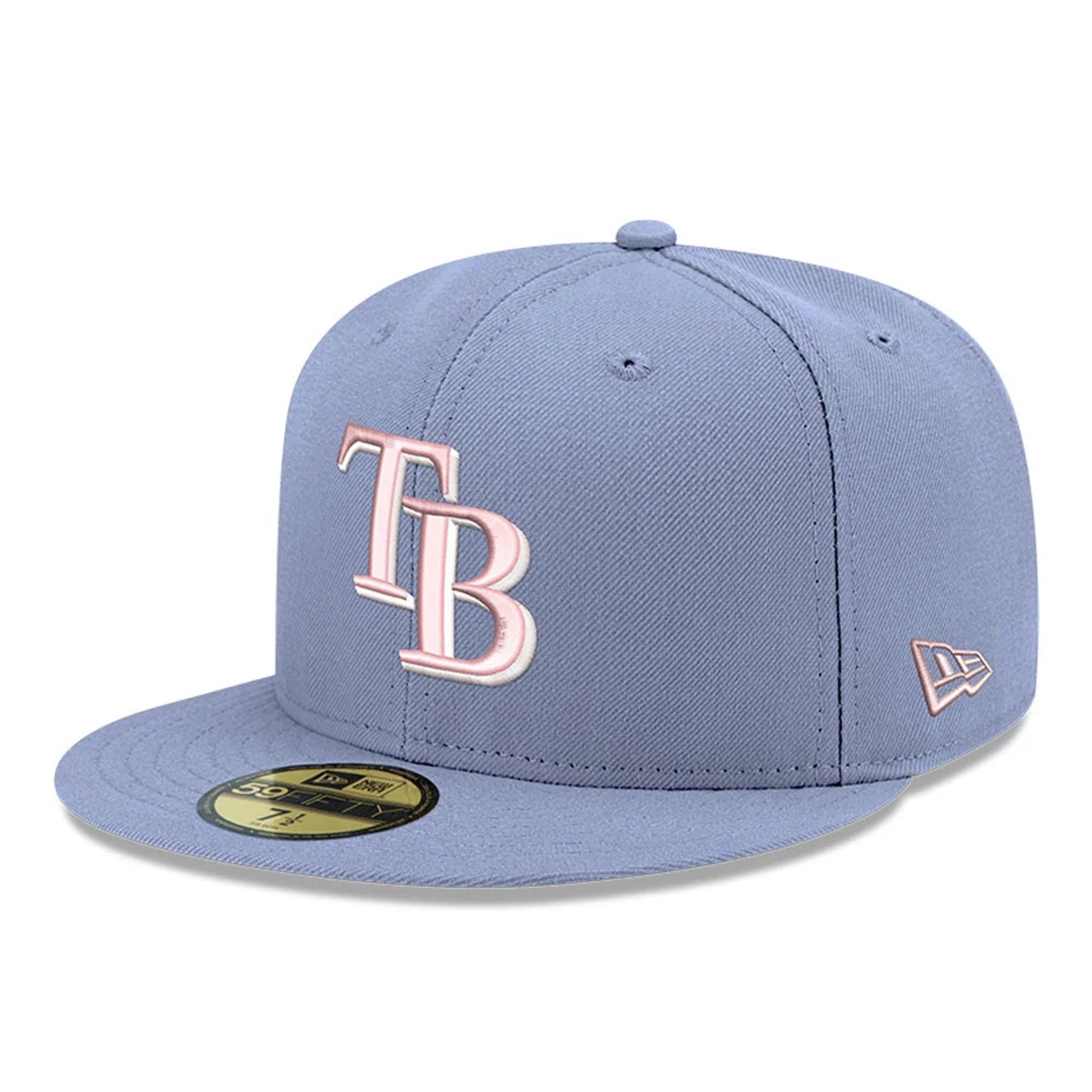 This is a Tampa Bay Rays MLB Dare To Be Brave Pastel Purple 59FIFTY Fitted Cap 3