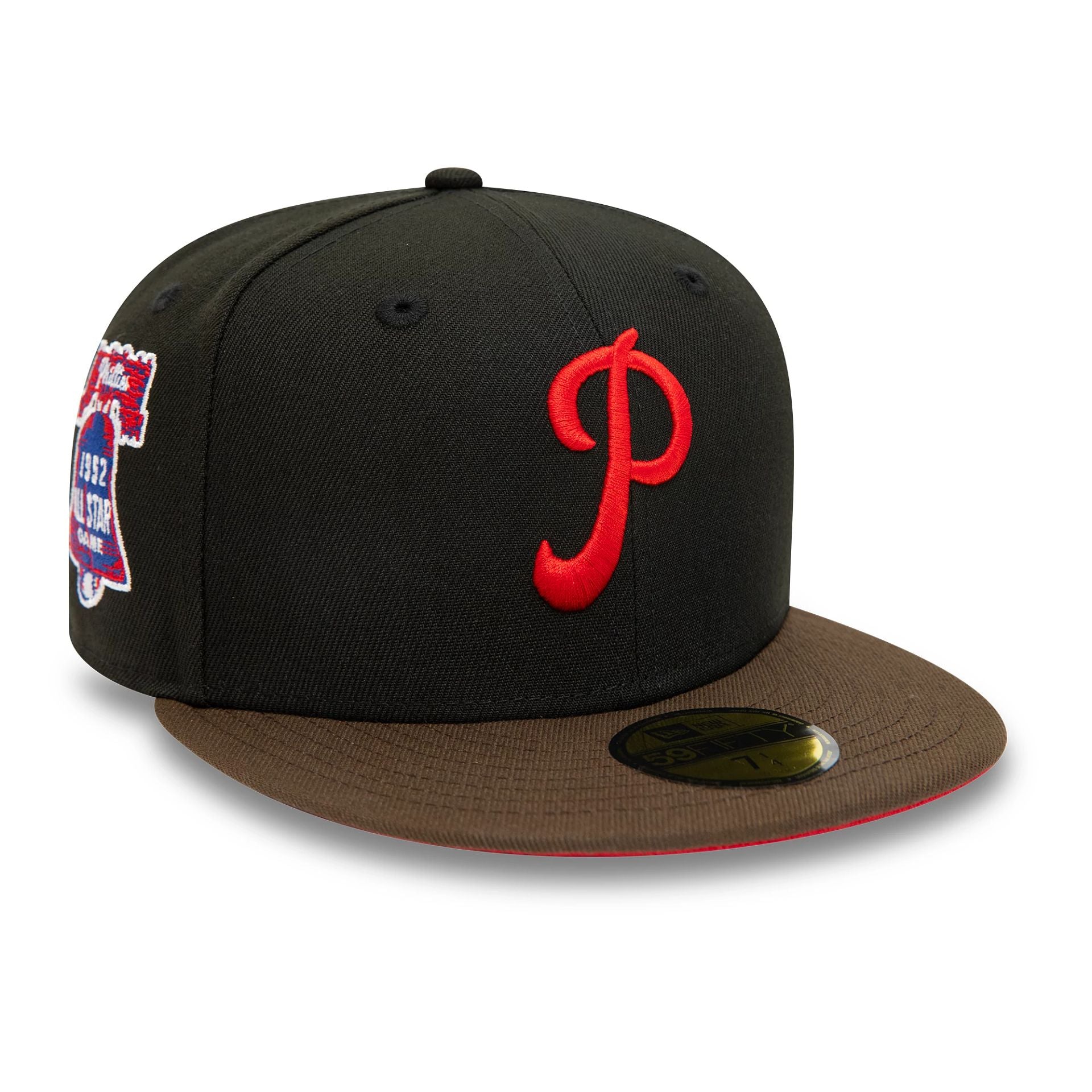 This is a Philadelphia Phillies Cooperstown All Star Game Black 59FIFTY Fitted Cap 1