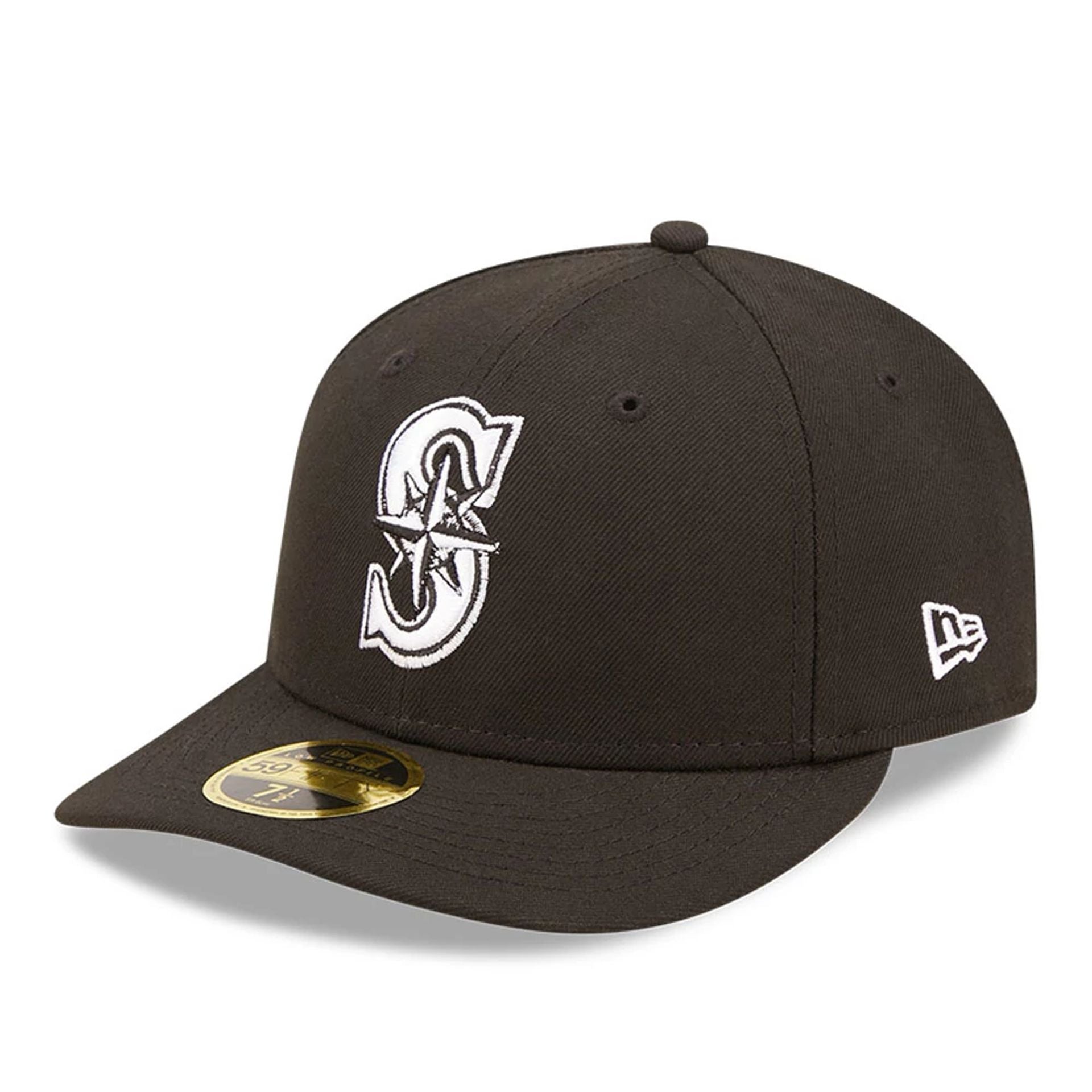 This is a Seattle Mariners Black Low Profile 59FIFTY Fitted Cap 1