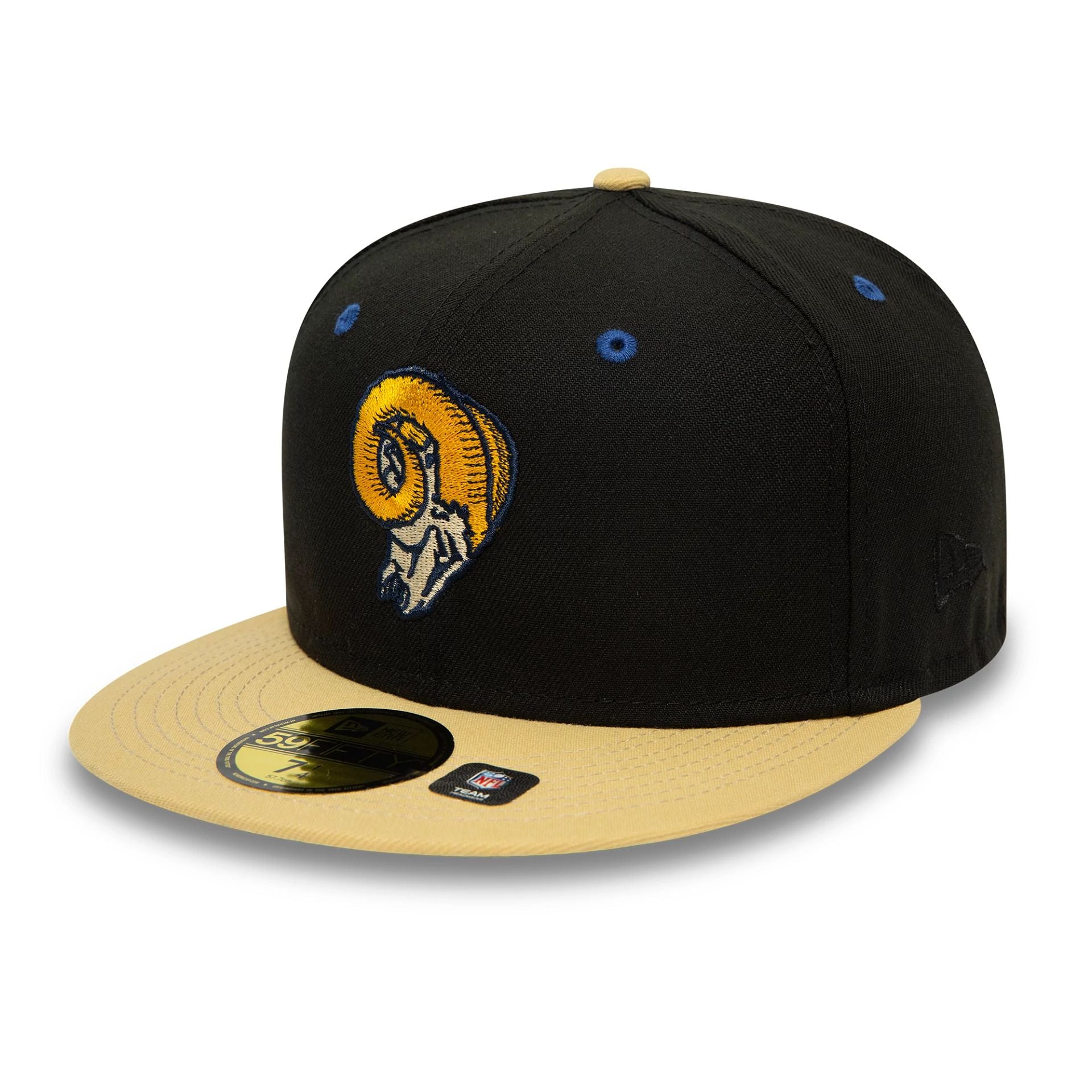 This is a LA Rams NFL Contrast Black 59FIFTY Fitted Cap 1