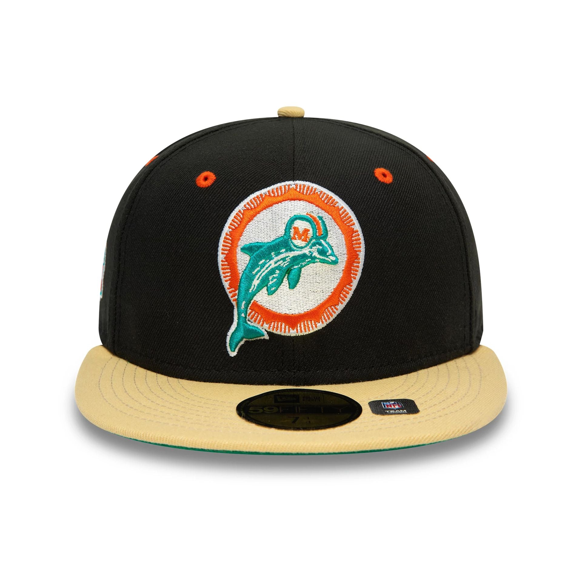 This is a Miami Dolphins NFL Contrast Black 59FIFTY Fitted Cap 2