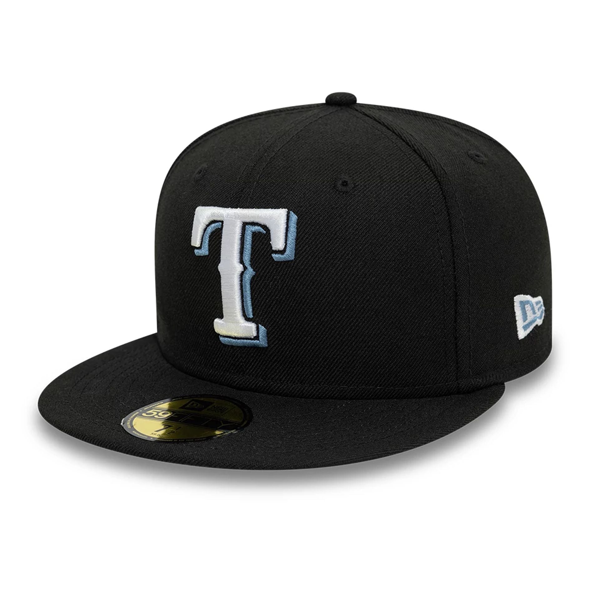 This is a Texas Rangers Wool Black 59FIFTY Fitted Cap 4