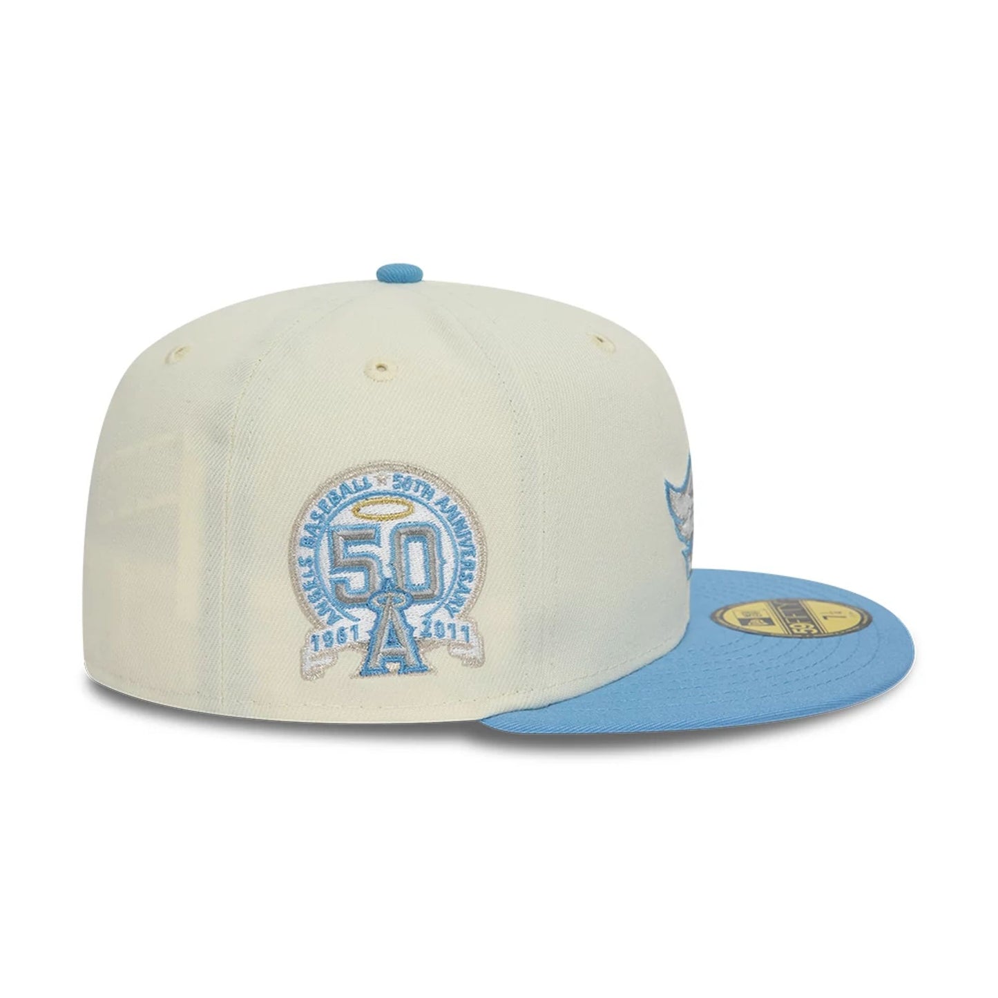 This is a Anaheim Angels Off White 59FIFTY Fitted Cap 3