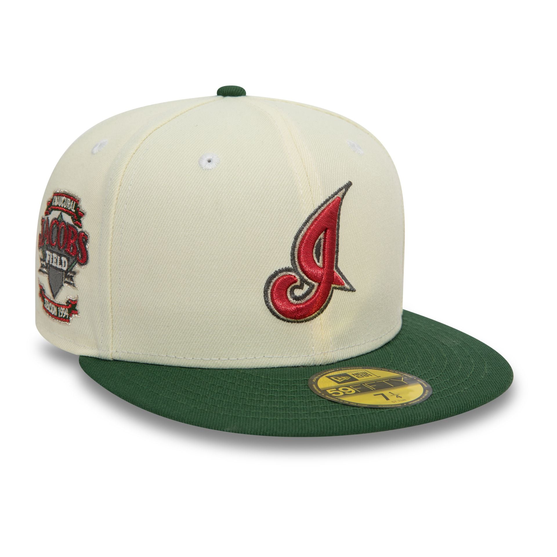 This is a Cleveland Indians Alternate Logo White 59FIFTY Fitted Cap 1