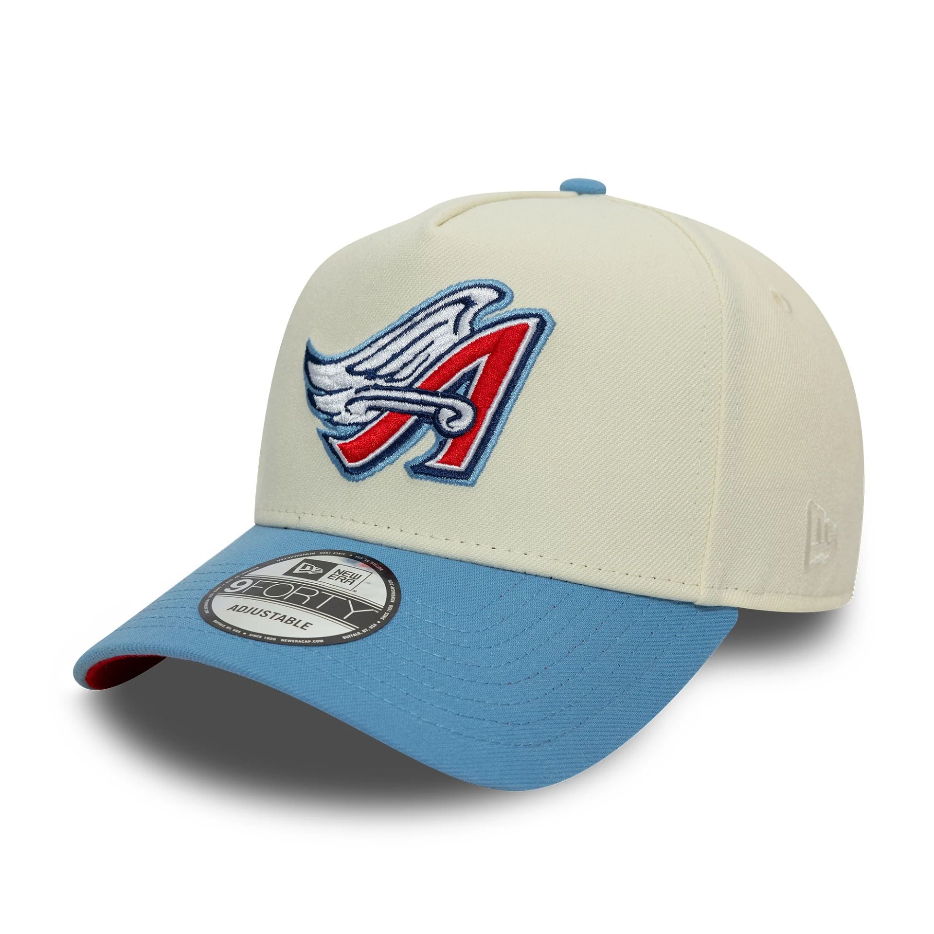 This is a LA Angels MLB Pastel Light Beige 9FORTY A-Frame Adjustable Cap 1