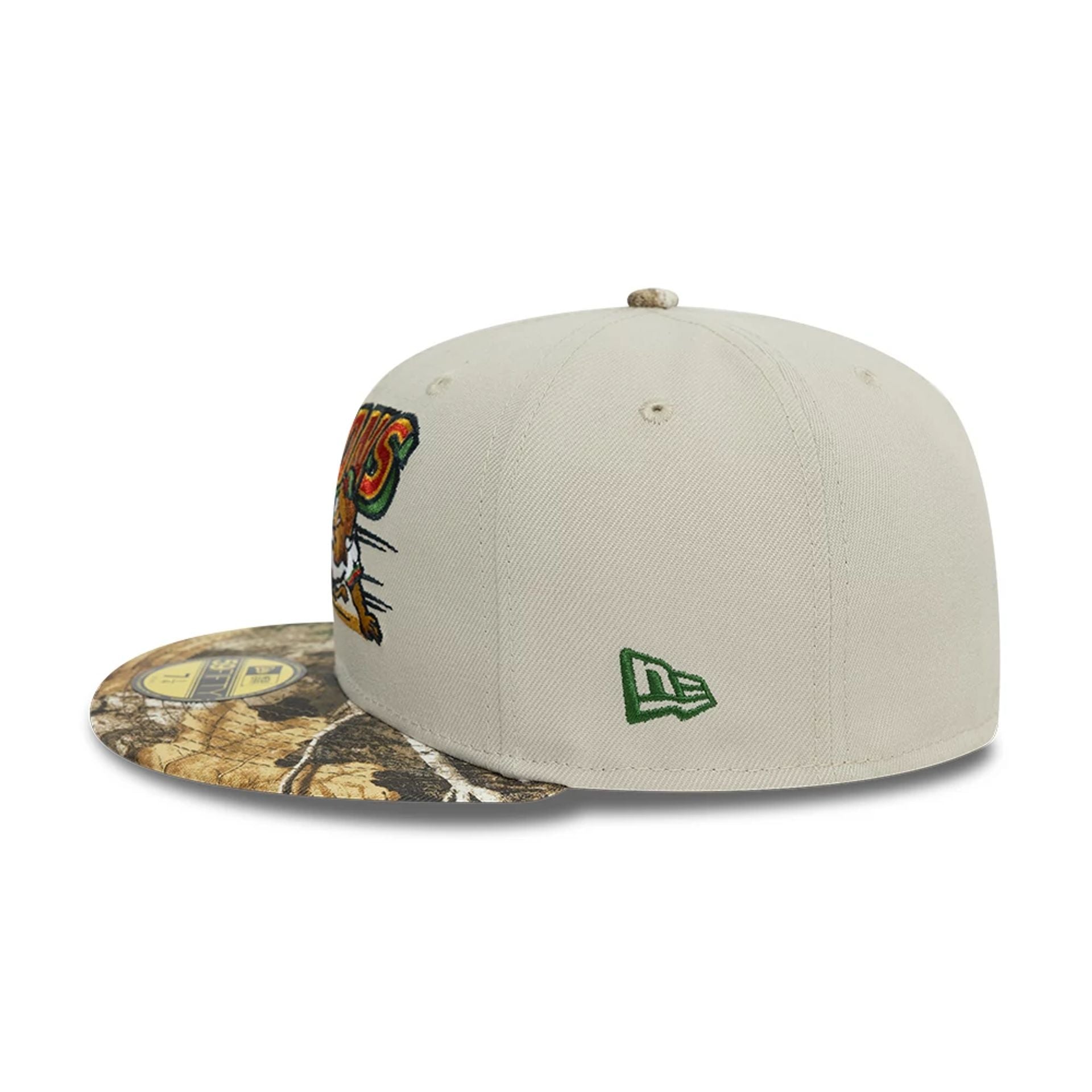 This is a Buffalo Bisons Real Tree Beige 59FIFTY Fitted Cap 3