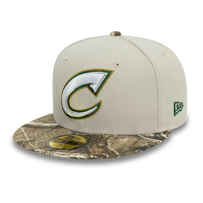 This is a Columbus Clippers Real Tree Beige 59FIFTY Fitted Cap 6