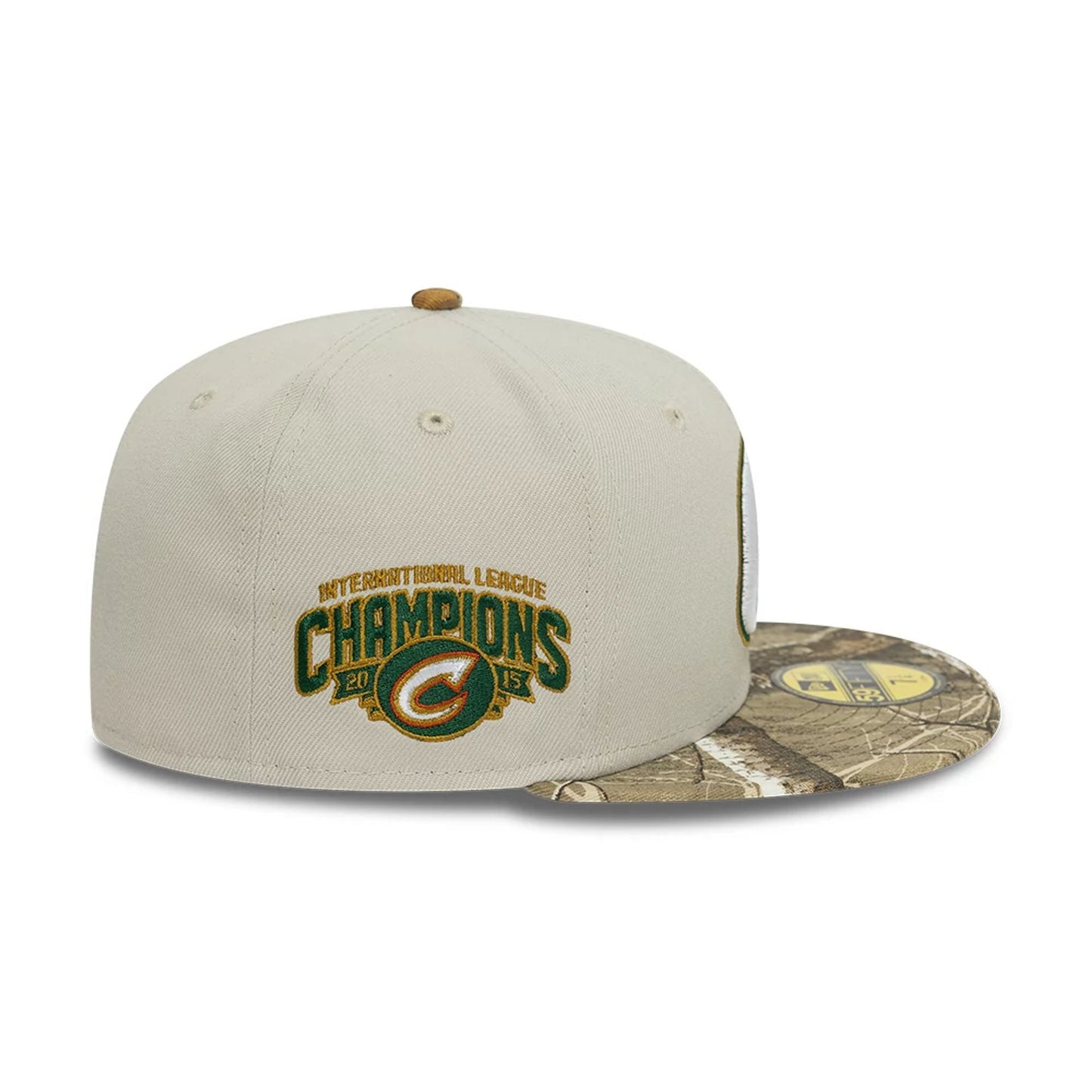 This is a Columbus Clippers Real Tree Beige 59FIFTY Fitted Cap 4