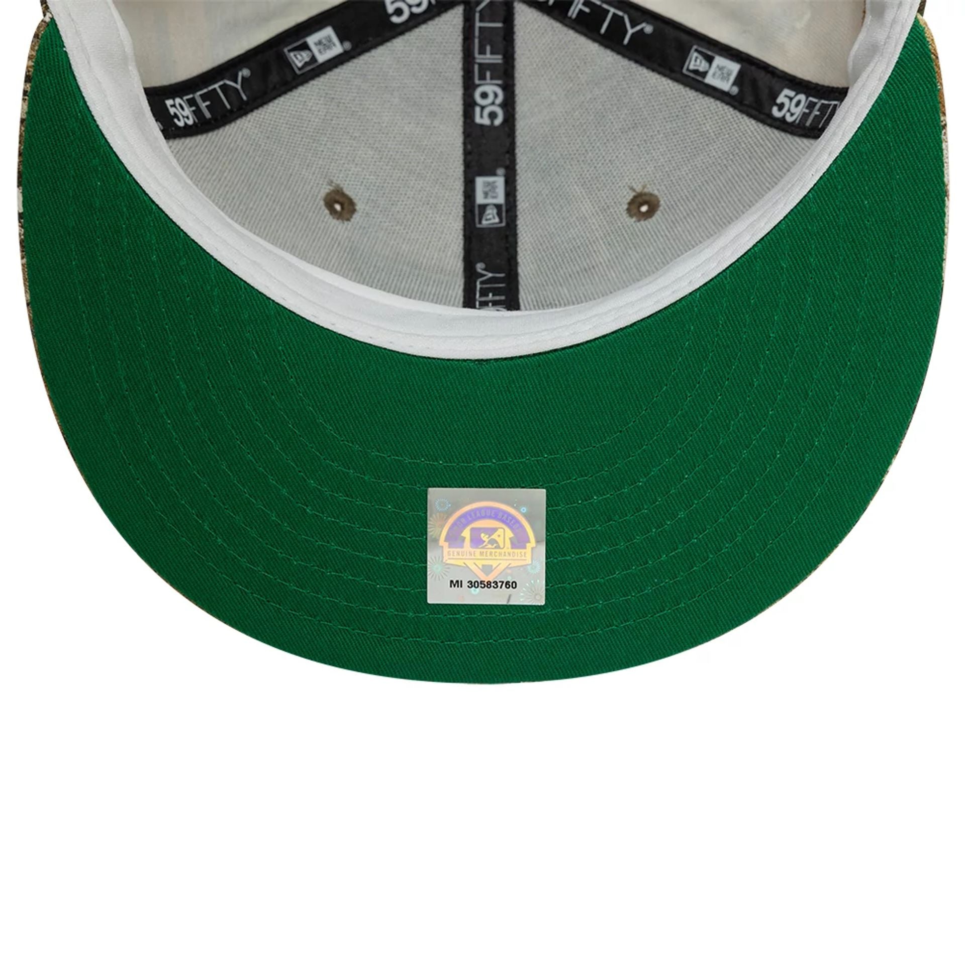 This is a Columbus Clippers Real Tree All Over Print Khaki 59FIFTY Fitted Cap 2