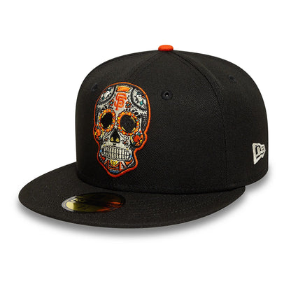 This is a San Francisco Giants MLB Skull Black 59FIFTY Fitted Cap 1