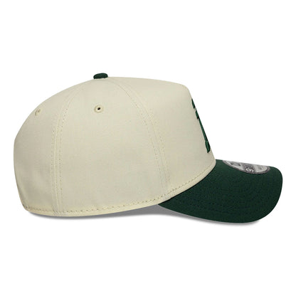 This is a Oakland Athletics Chrome And Dark Green White 9FORTY A-Frame Adjustable Cap 6