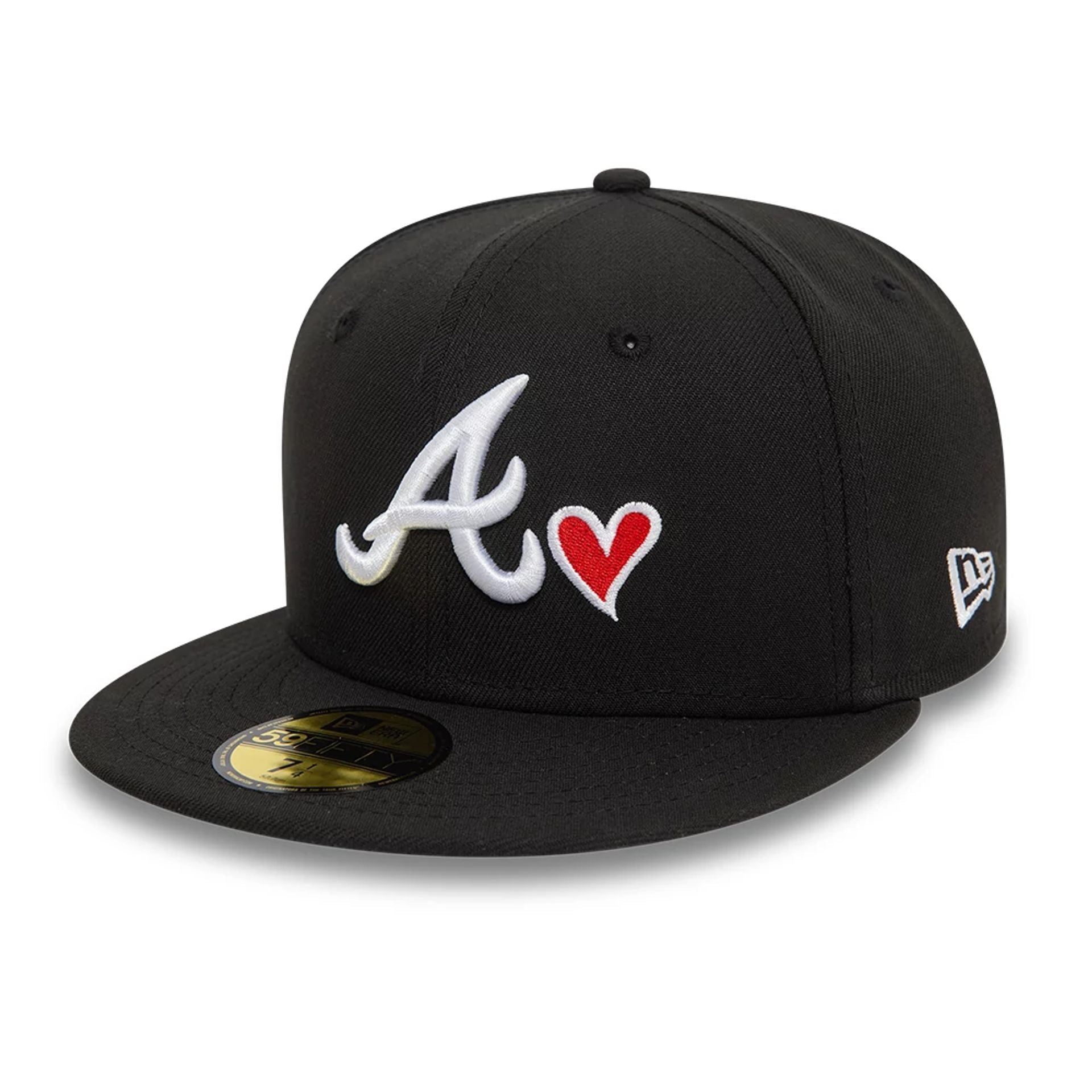 This is a Atlanta Braves Heart Black 59FIFTY Fitted Cap 1