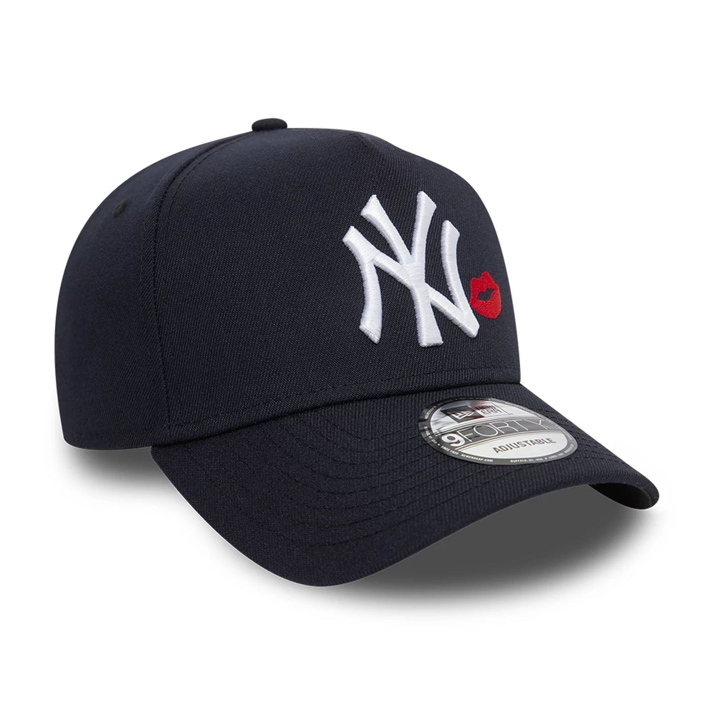 This is a New York Yankees Lips Navy 9FORTY A-Frame Cap 1