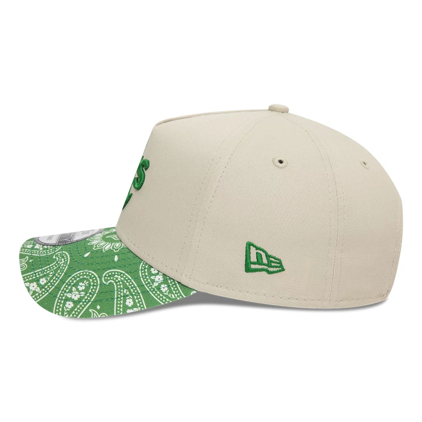 This is a Oakland Athletics Pastel Paisley Light Beige 9FORTY A-Frame Adjustable Cap 3