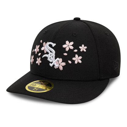 This is a Chicago White Sox Cherry Blossom Black Low Profile 59FIFTY Fitted Cap 1