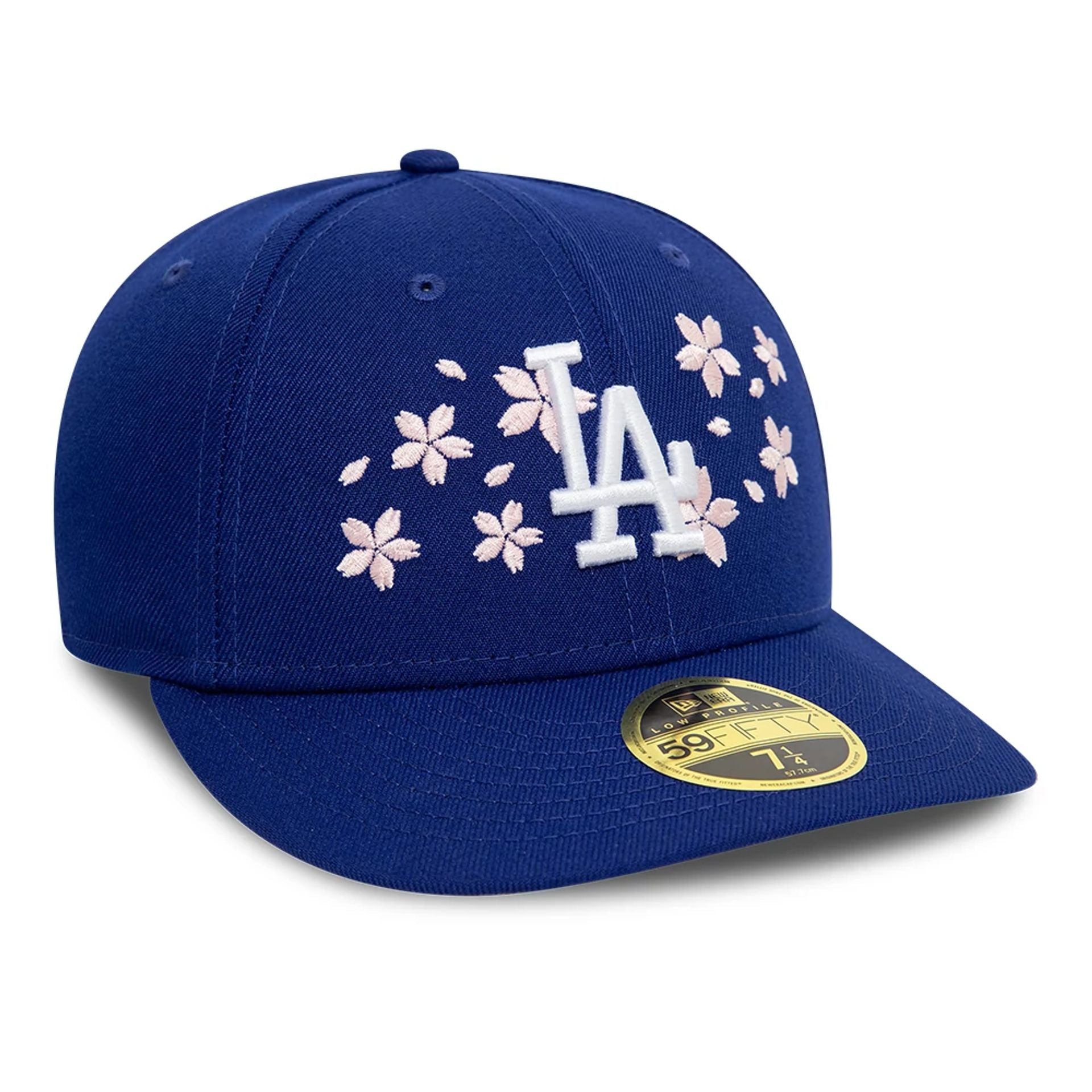 This is a LA Dodgers Cherry Blossom Dark Blue Low Profile 59FIFTY Fitted Cap 7