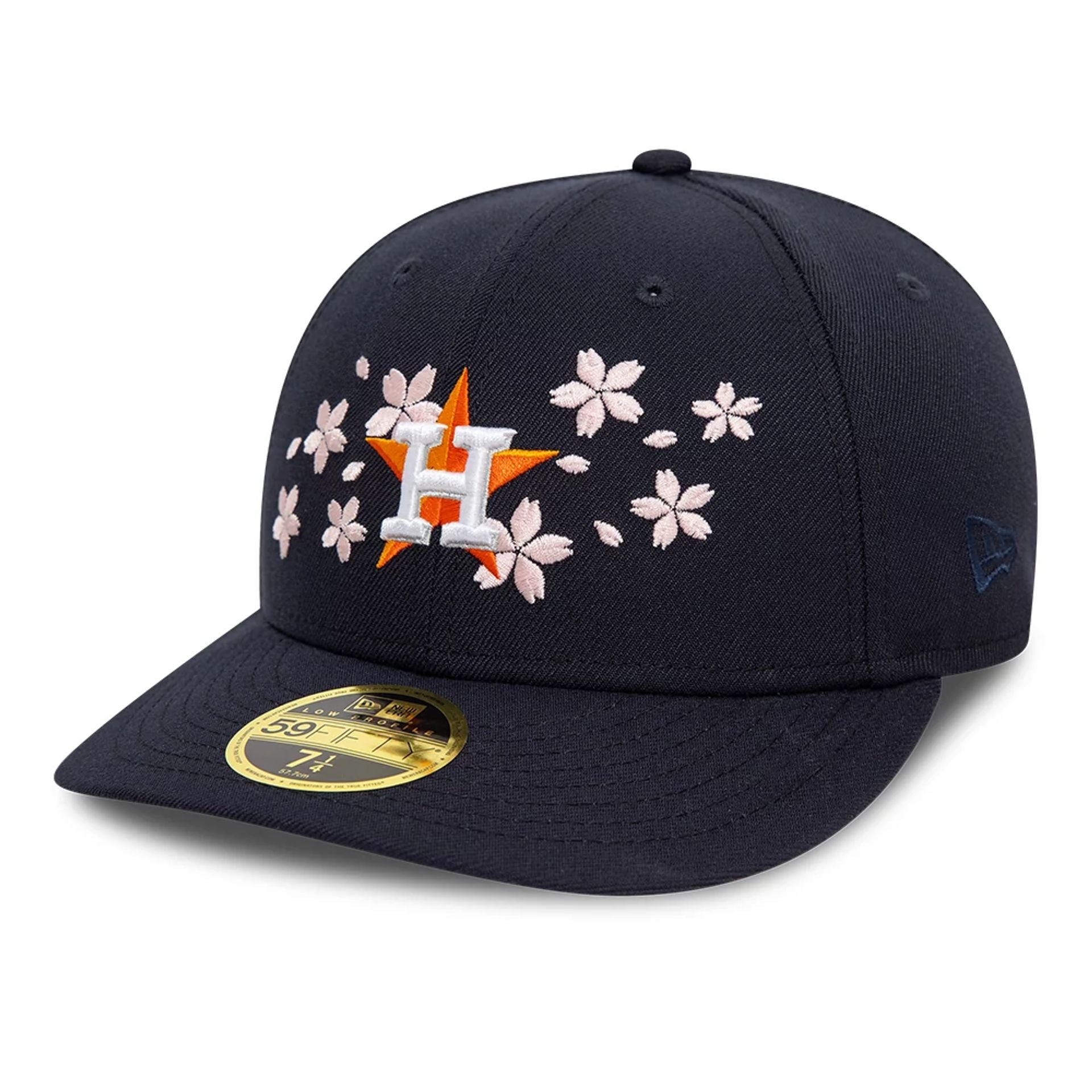 This is a Houston Astros Cherry Blossom Navy Low Profile 59FIFTY Fitted Cap 1