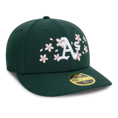 This is a Oakland Athletics Cherry Blossom Dark Green Low Profile 59FIFTY Fitted Cap 4