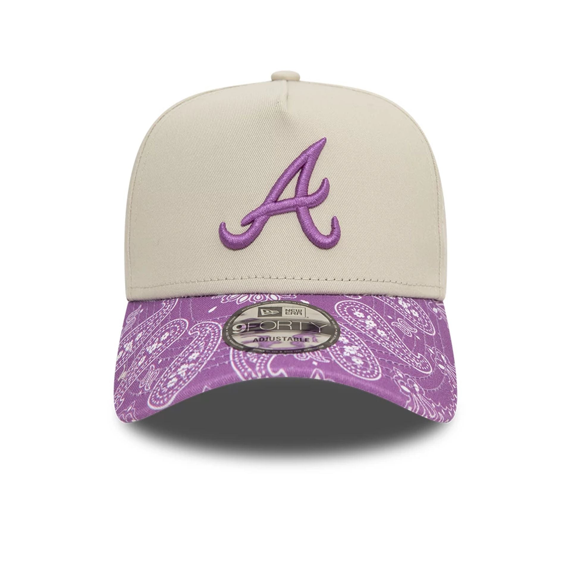 This is a Atlanta Braves Pastel Paisley Light Beige 9FORTY A-Frame Adjustable Cap 6