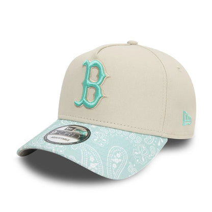 This is a Boston Red Sox Pastel Paisley Light Beige 9FORTY A-Frame Adjustable Cap 1