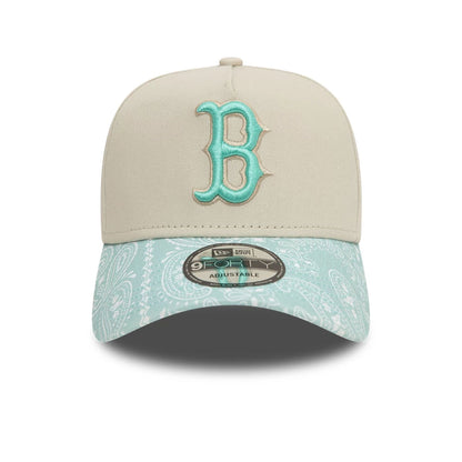 This is a Boston Red Sox Pastel Paisley Light Beige 9FORTY A-Frame Adjustable Cap 5